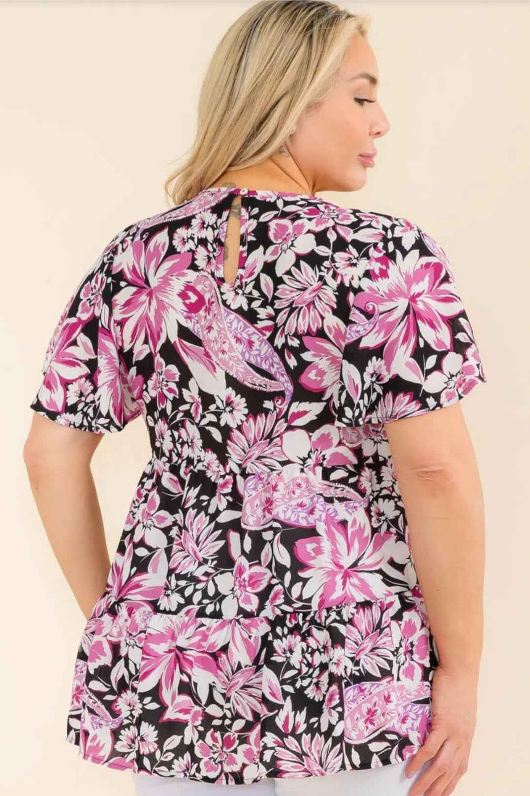 Plus Size Floral Tunic Blouse