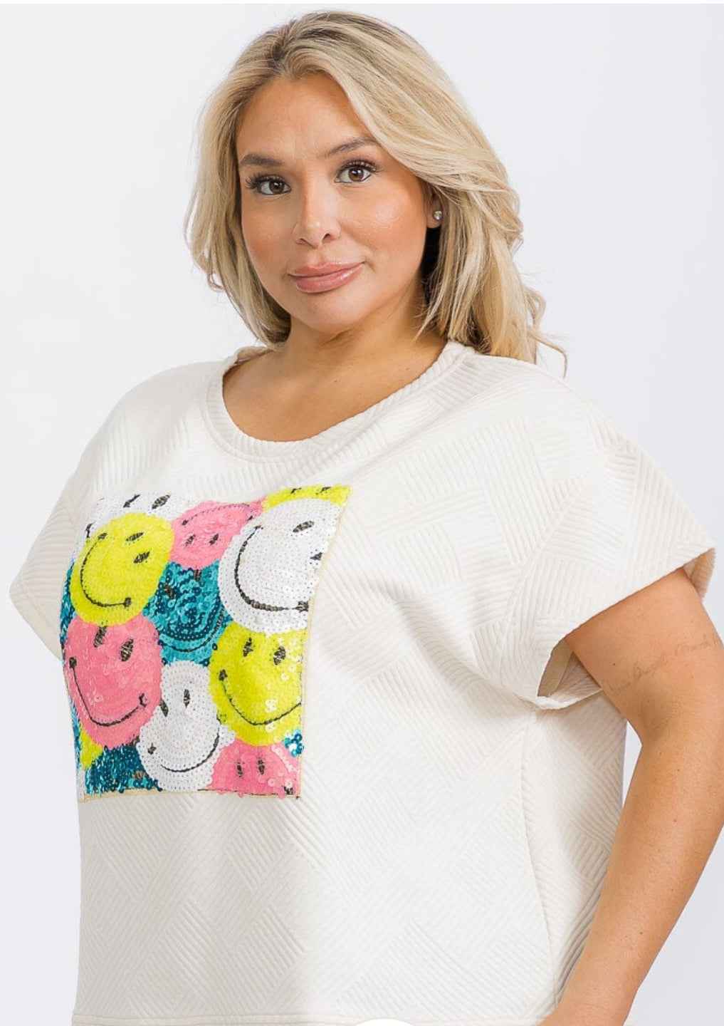 Plus Size Sequin Graphic Top