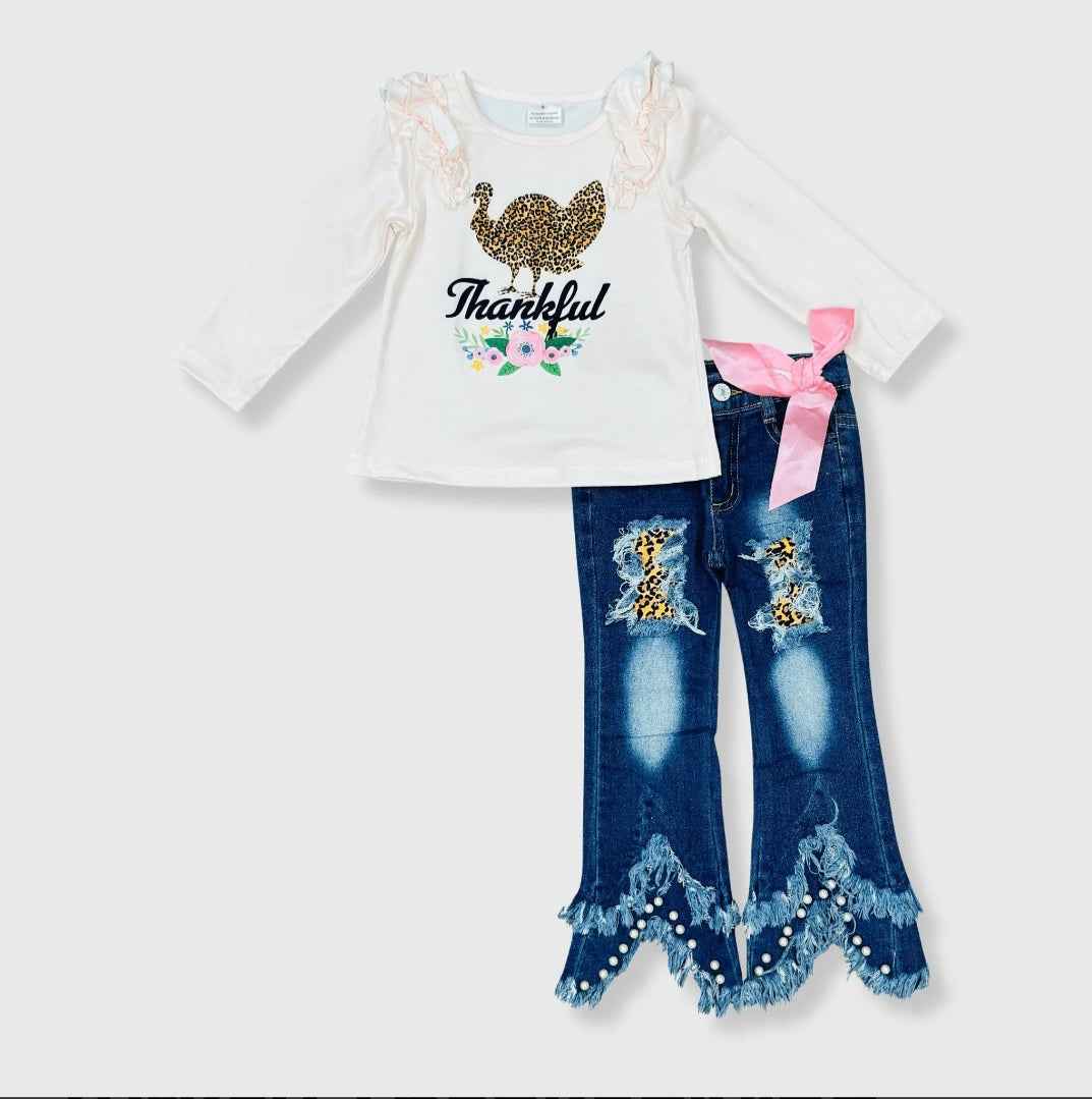 Girl's Thanksgiving Denim outfit