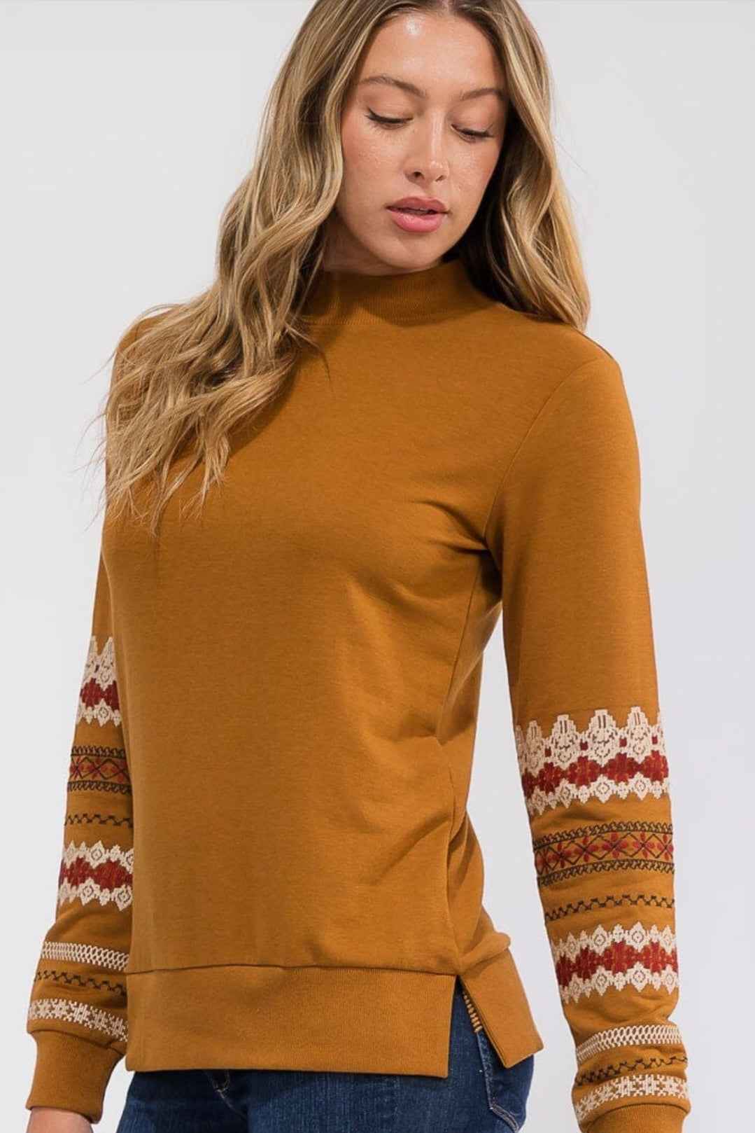 Women's Detail Sleeve Slit Top
