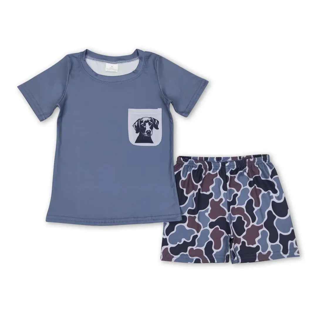 Boys Camo Hunting Short Set