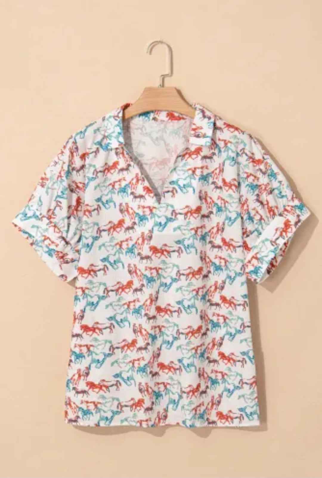 Plus Size Horse Print Top