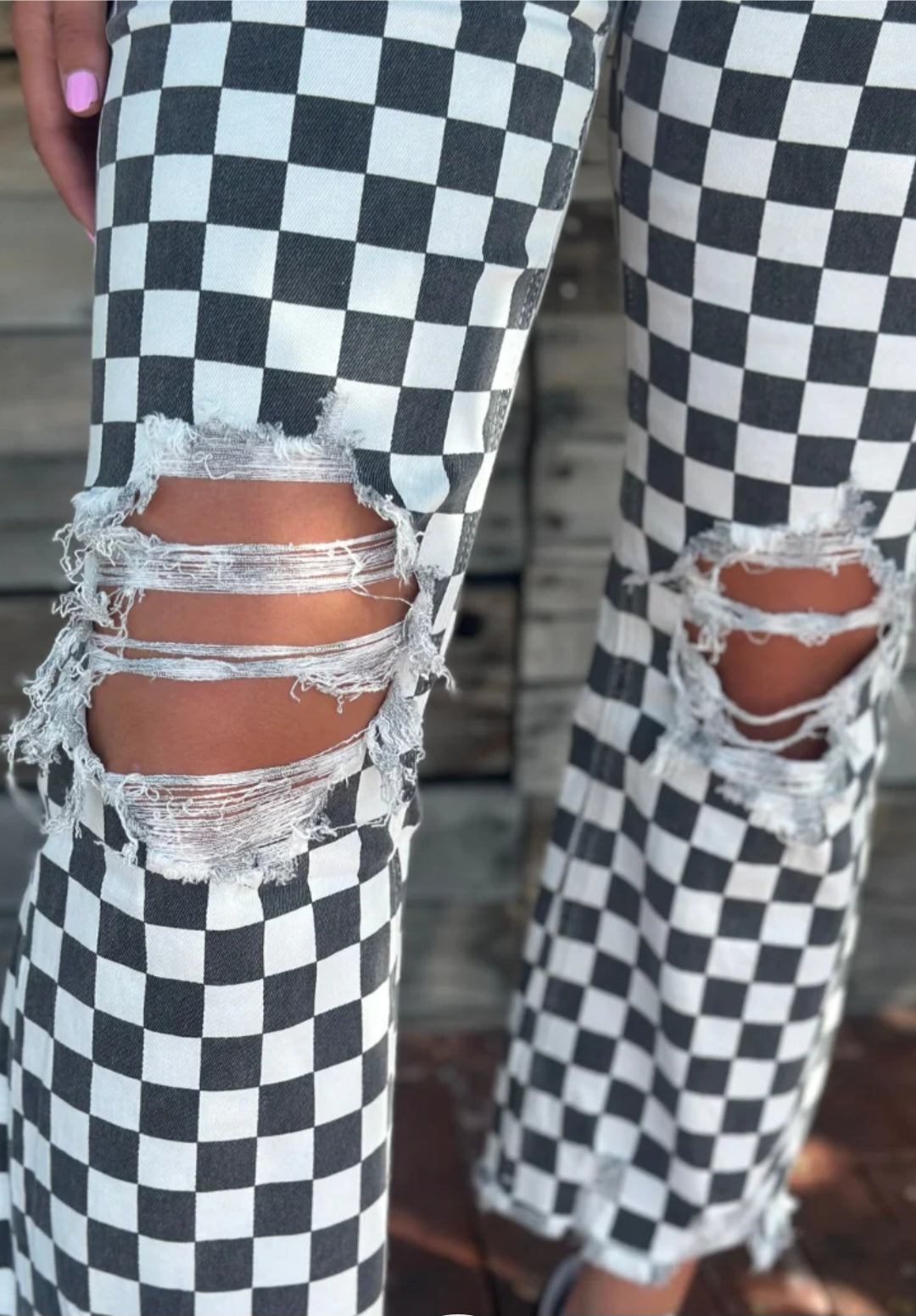 Sterling Kreek Round the Track Checkered Jeans