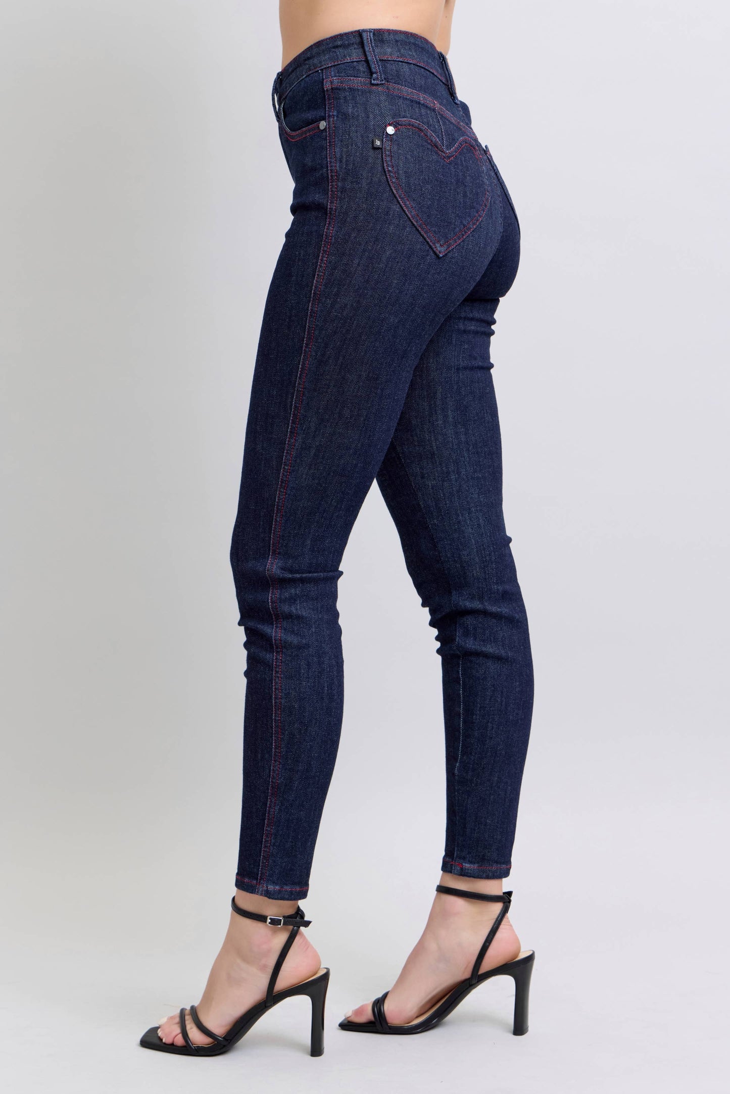 Heart Shaped Back Pockets Skinny Jeans by Judy Blue Jeans
