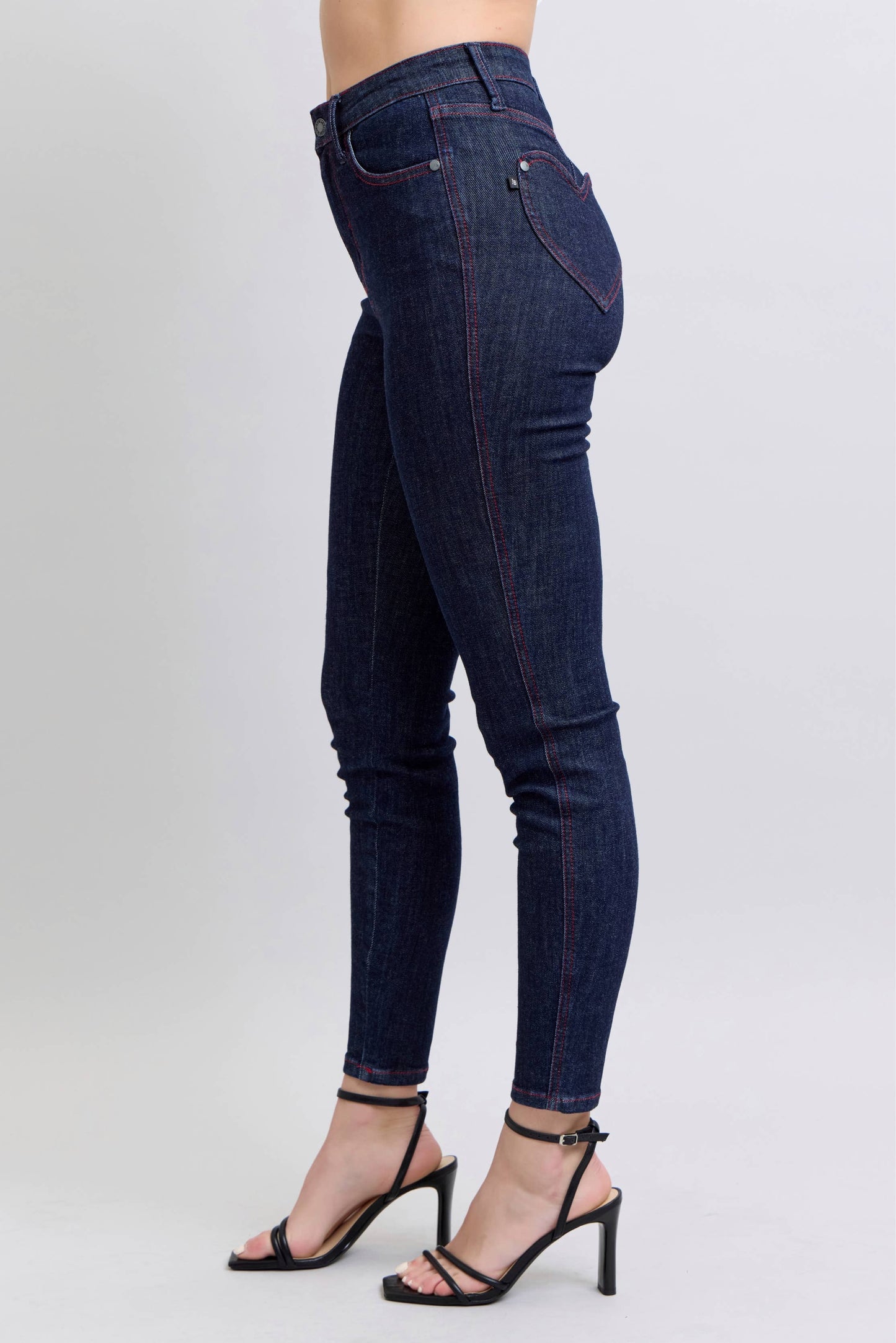 Heart Shaped Back Pockets Skinny Jeans by Judy Blue Jeans