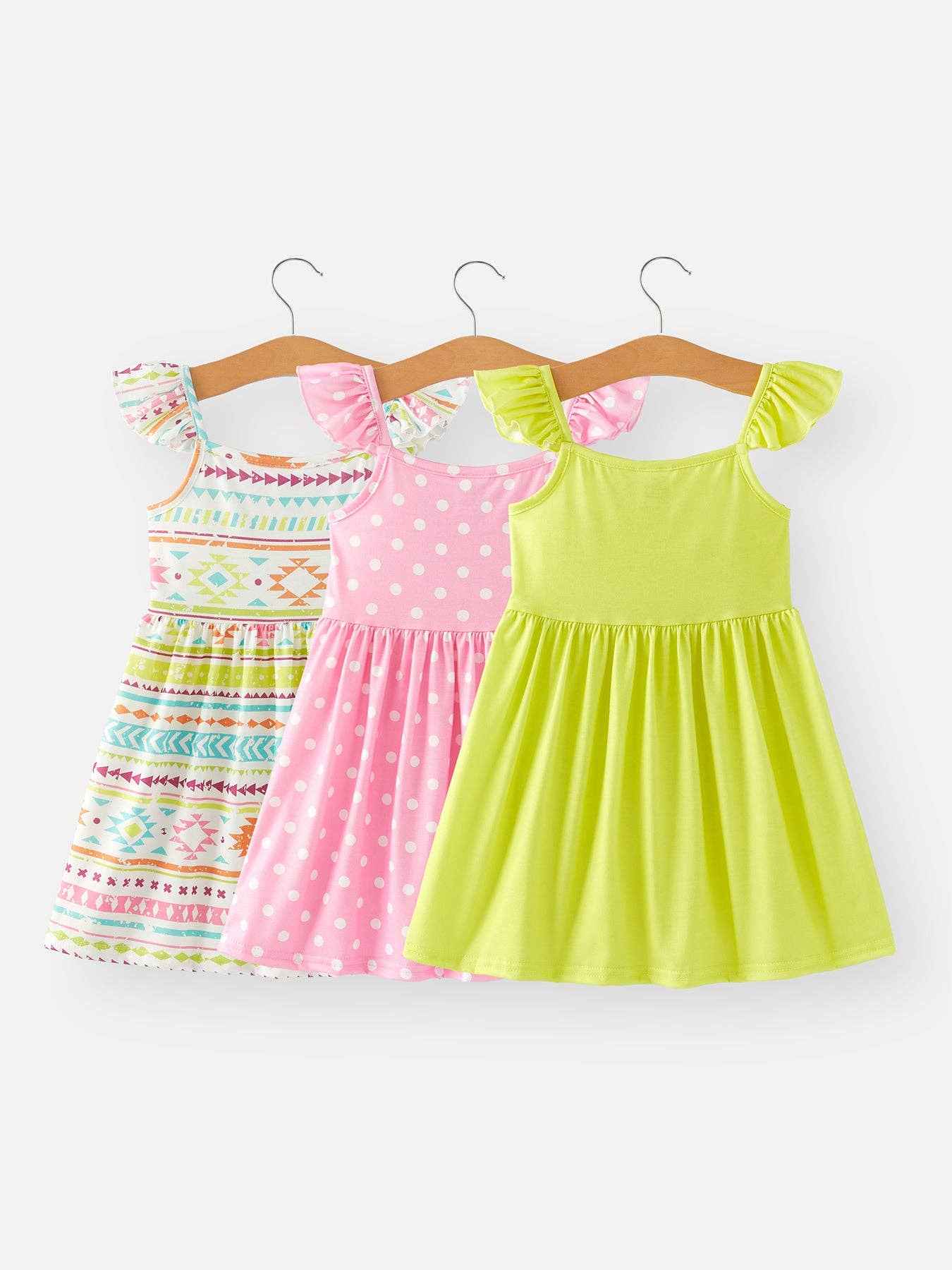 Girls Milk Silk Dress 3-piece Set