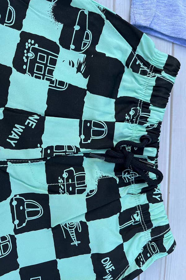 Boys Car Print Short Set