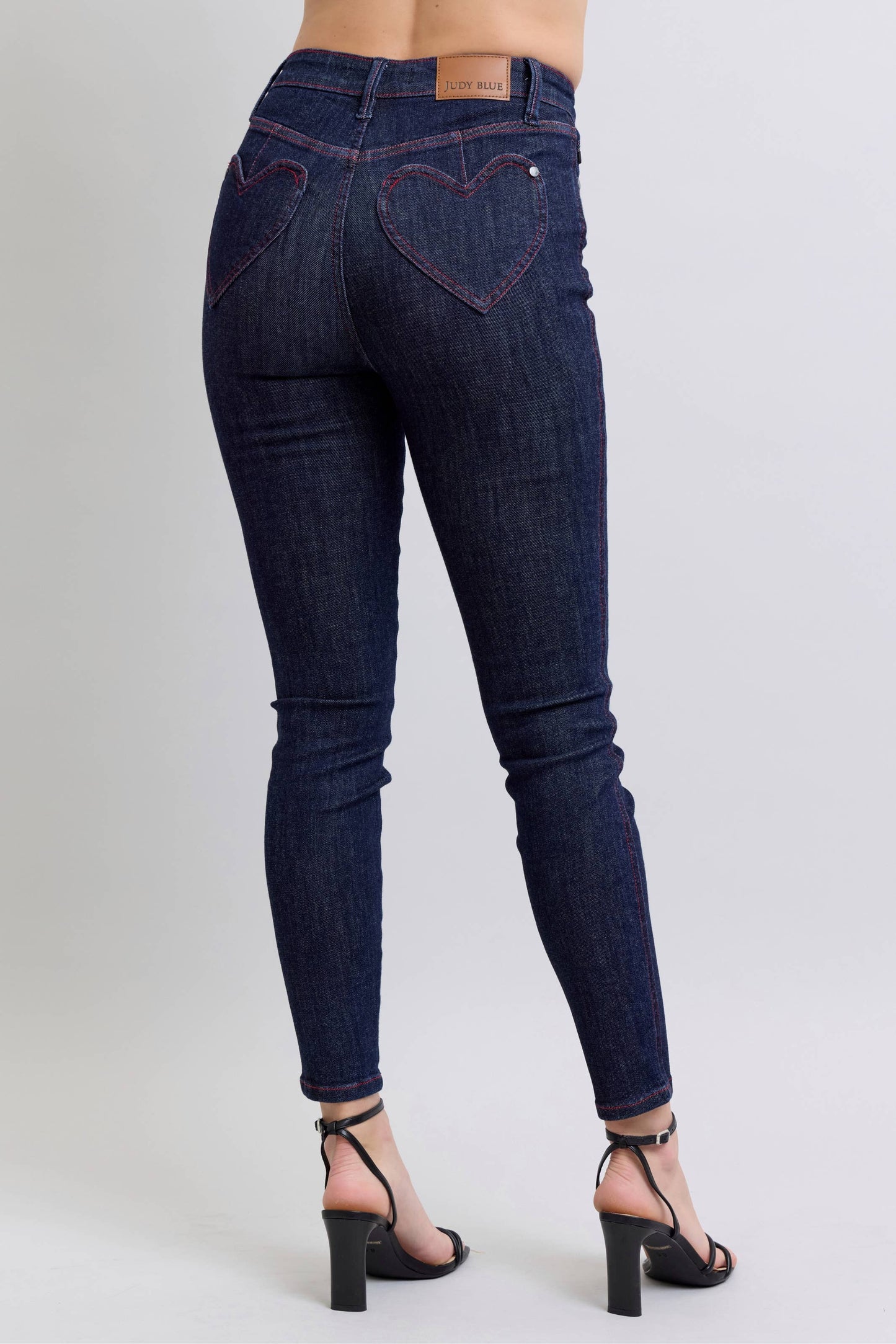 Heart Shaped Back Pockets Skinny Jeans by Judy Blue Jeans