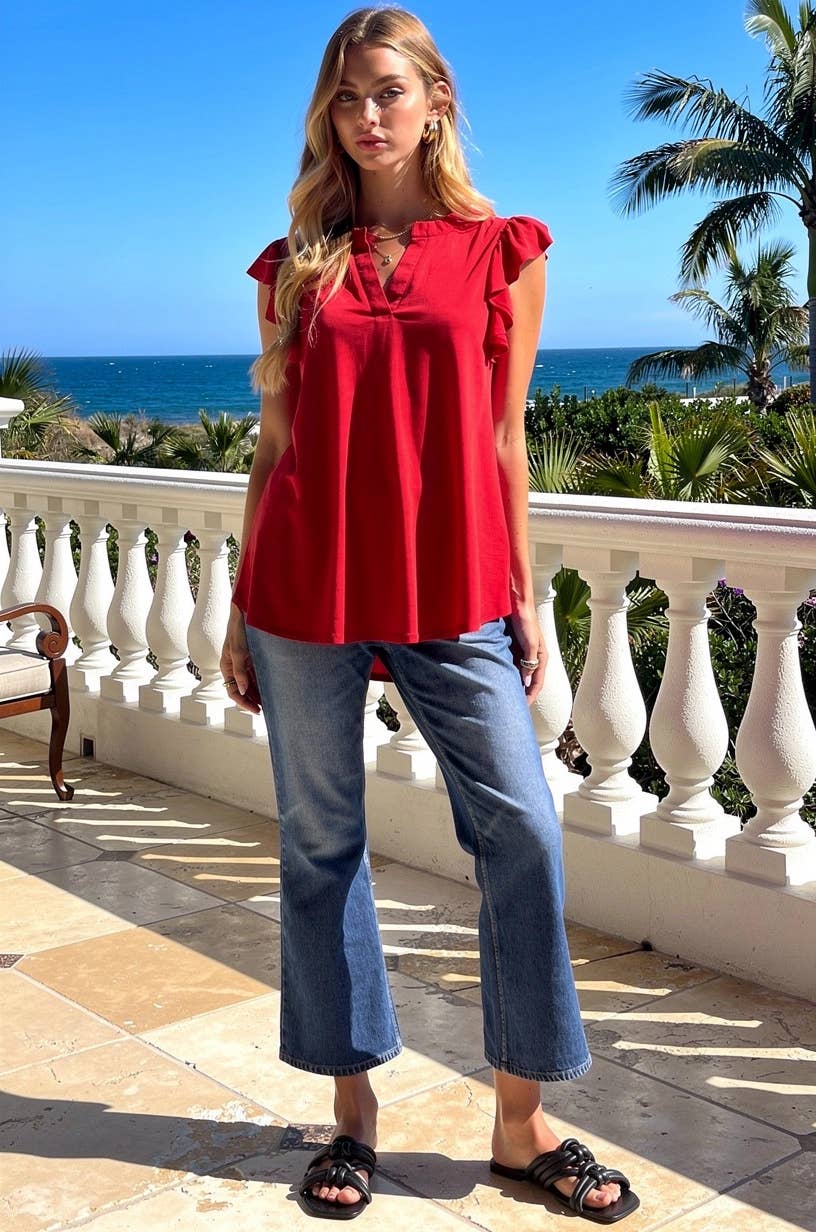 Elevate Your Wardrobe with The Lizzy Flutter Top – Effortless Elegance Awaits