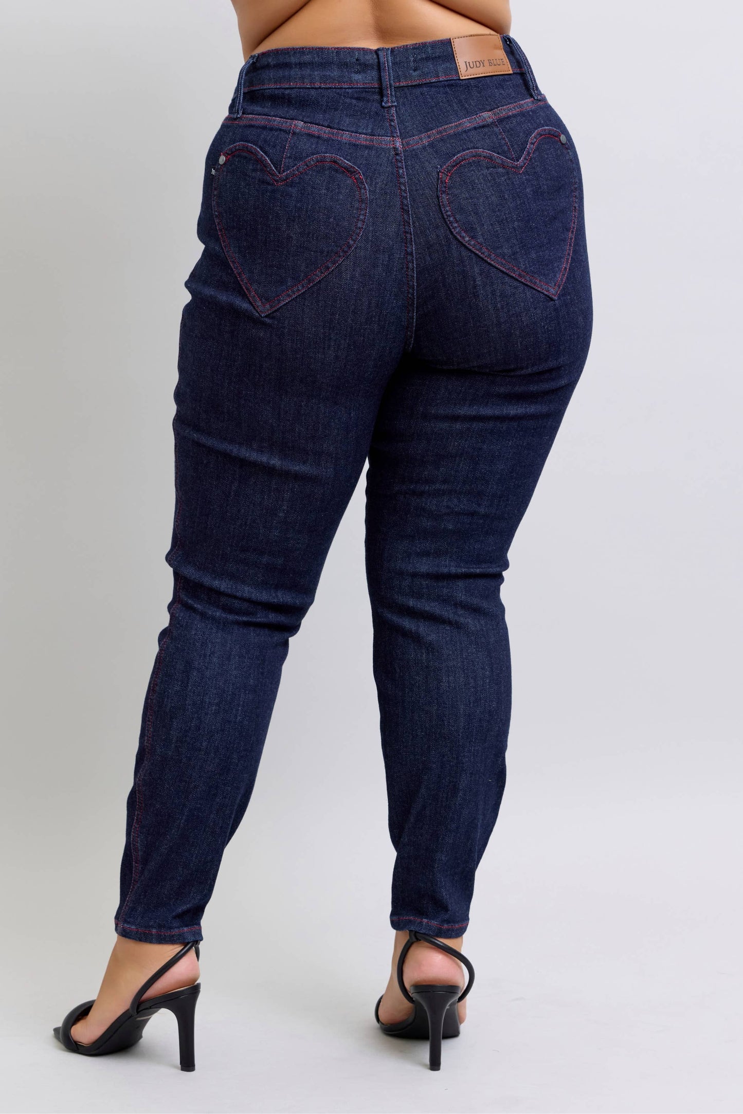 Judy Blue Plus Size Skinny Jeans with Heart Pockets