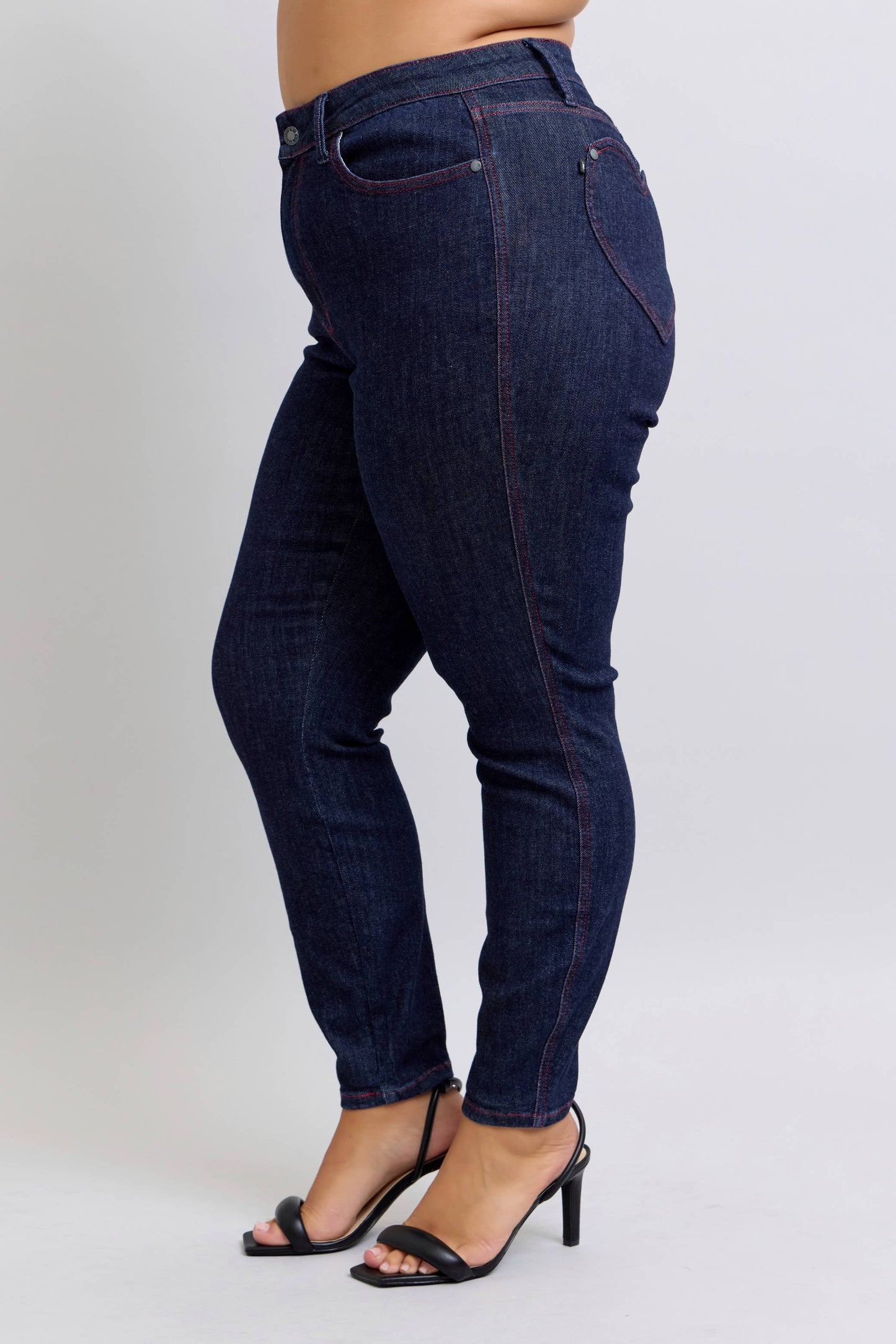 Judy Blue Plus Size Skinny Jeans with Heart Pockets