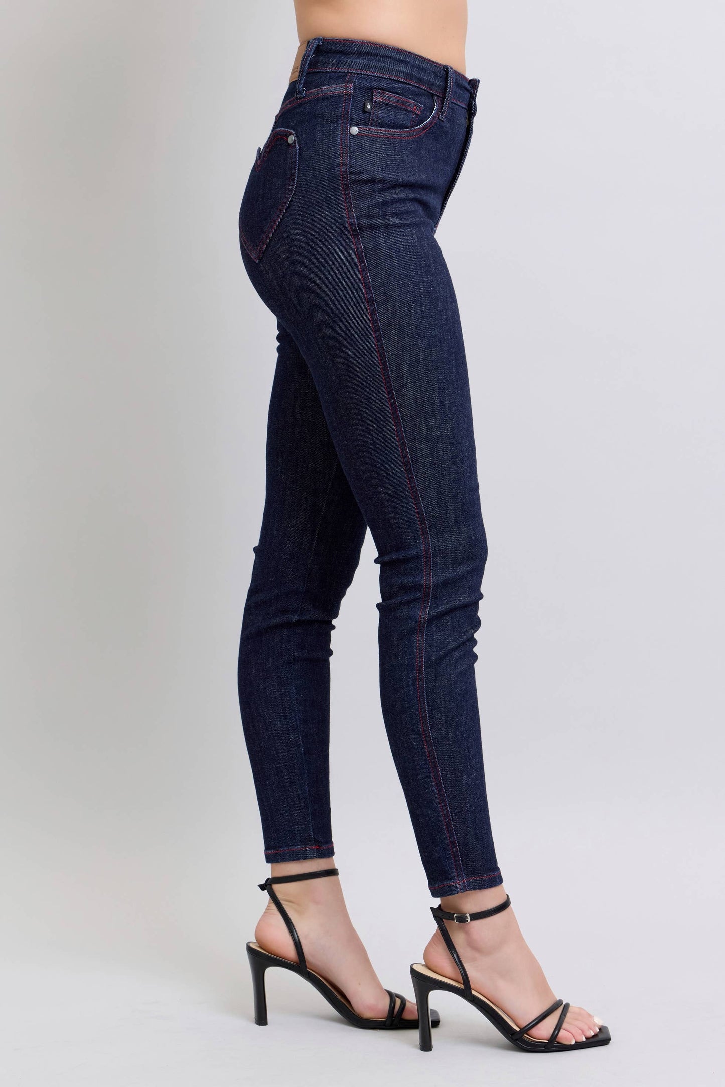 Heart Shaped Back Pockets Skinny Jeans by Judy Blue Jeans