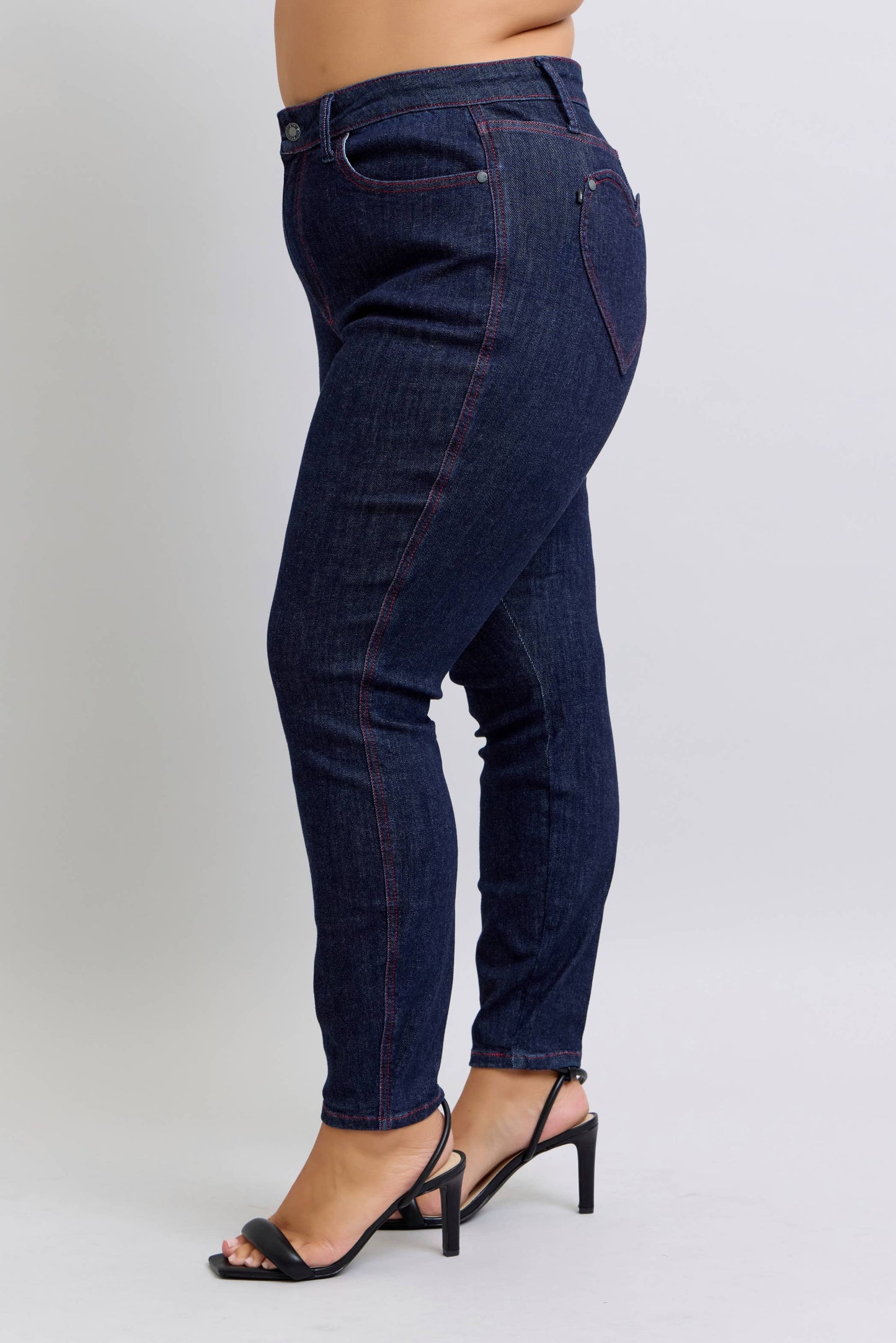 Judy Blue Plus Size Skinny Jeans with Heart Pockets