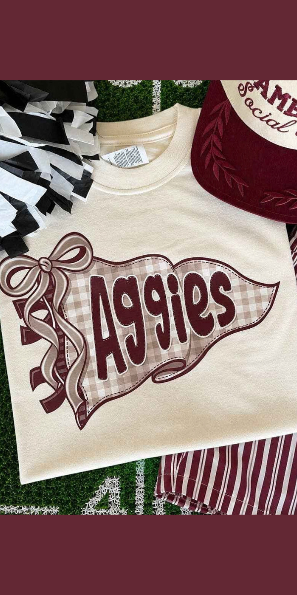 Aggies Gingham Flag Tee