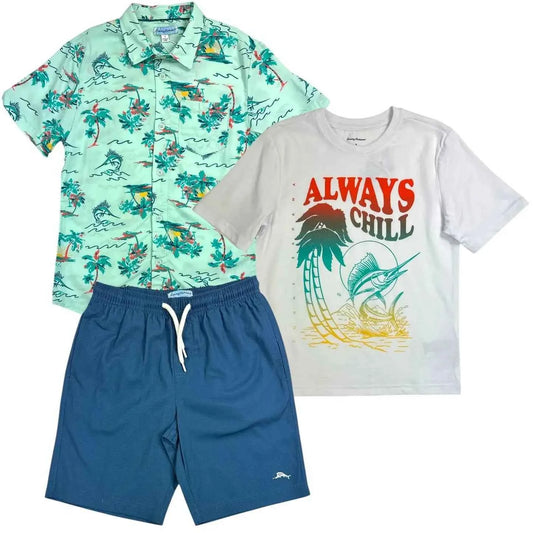 Boys 3-Piece Short Set TOMMY BAHAMA , TOMMY BAHAMA Boys 3-Piece Short Set, shorts, boys, outfit, shirt, top, tee, 