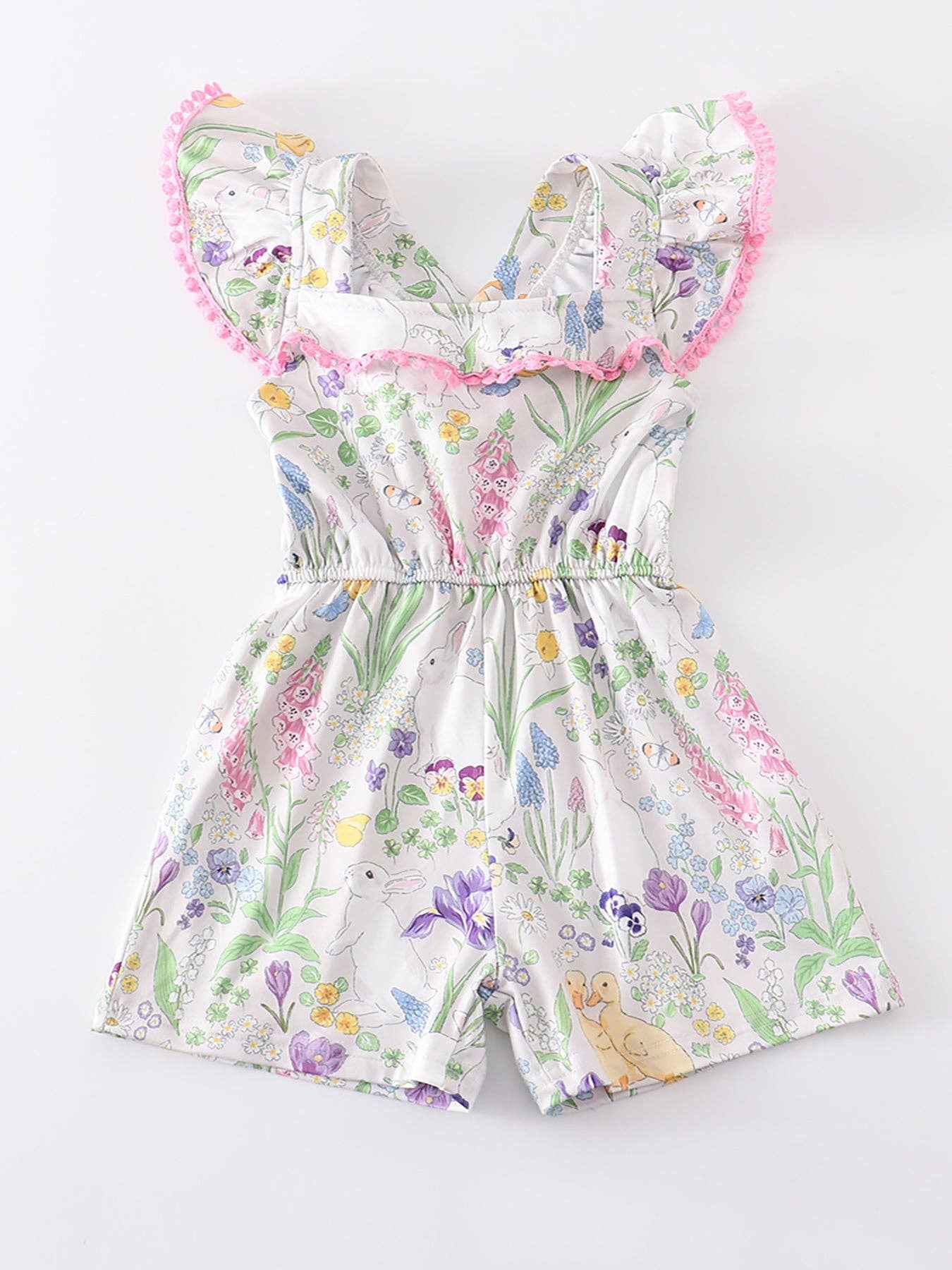 Easter Rabbit Print Girl Jumpsuits, jumpsuit, girls, easter, rabbit, print