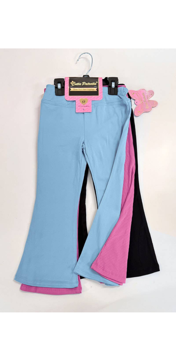Girl's 3 Pack Cozy Flare Leggings