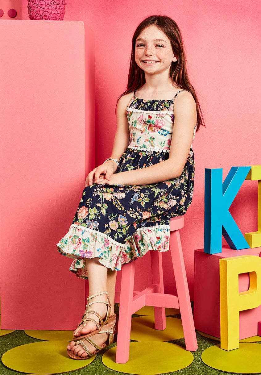 Girl's Floral Babydoll Dress for Stylish Summer Adventures