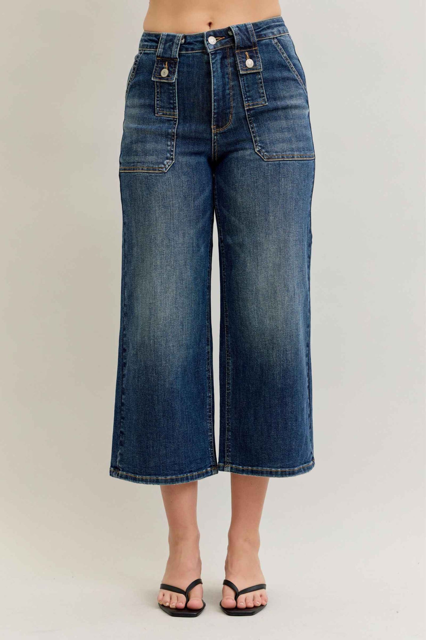 Stylish Judy Blue High Waist Wide Crop Pant