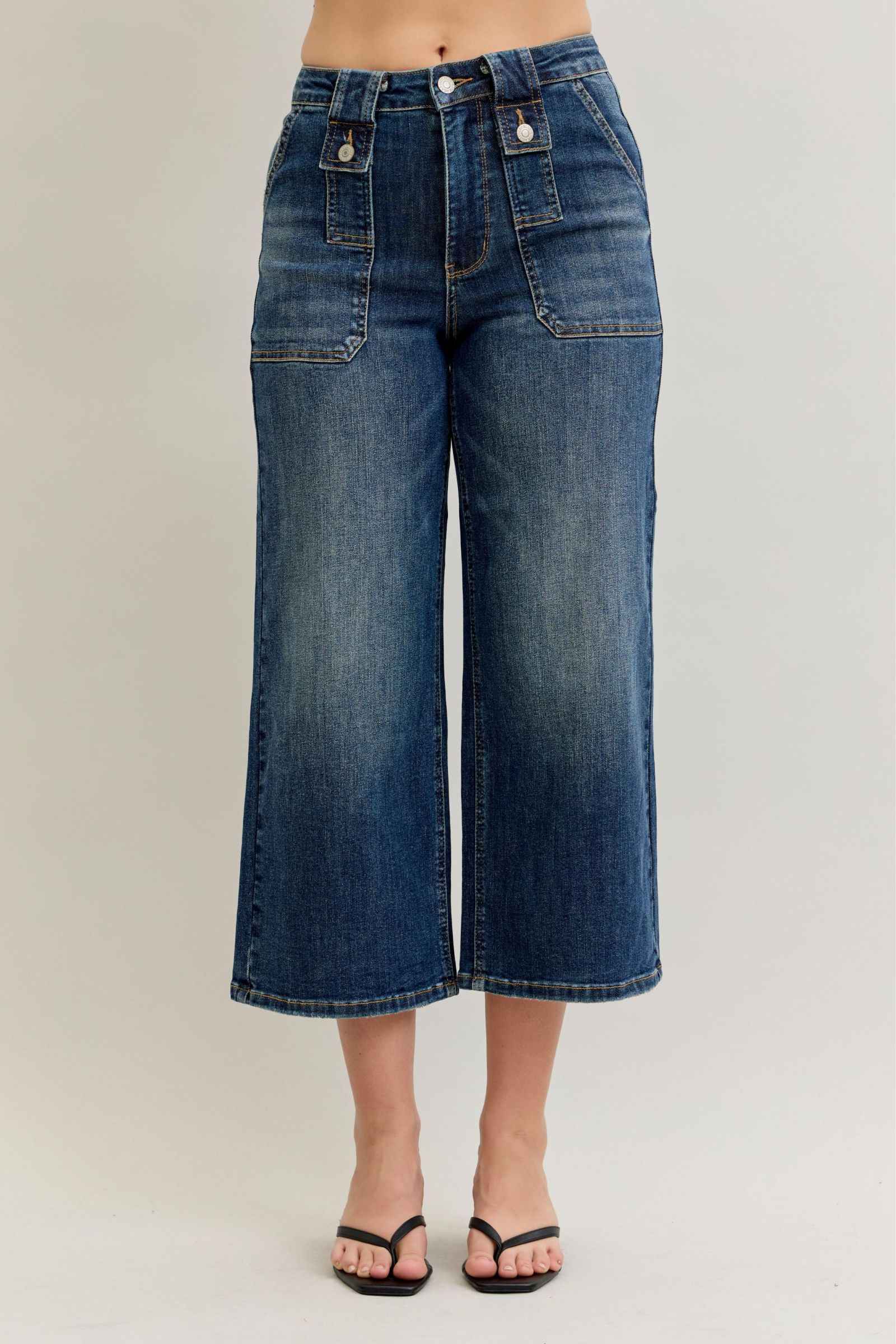 Stylish Judy Blue High Waist Wide Crop Pant