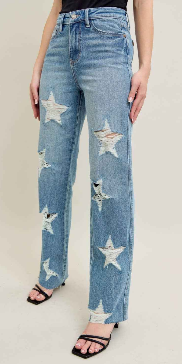 Judy Blue Star Jeans Straight Leg