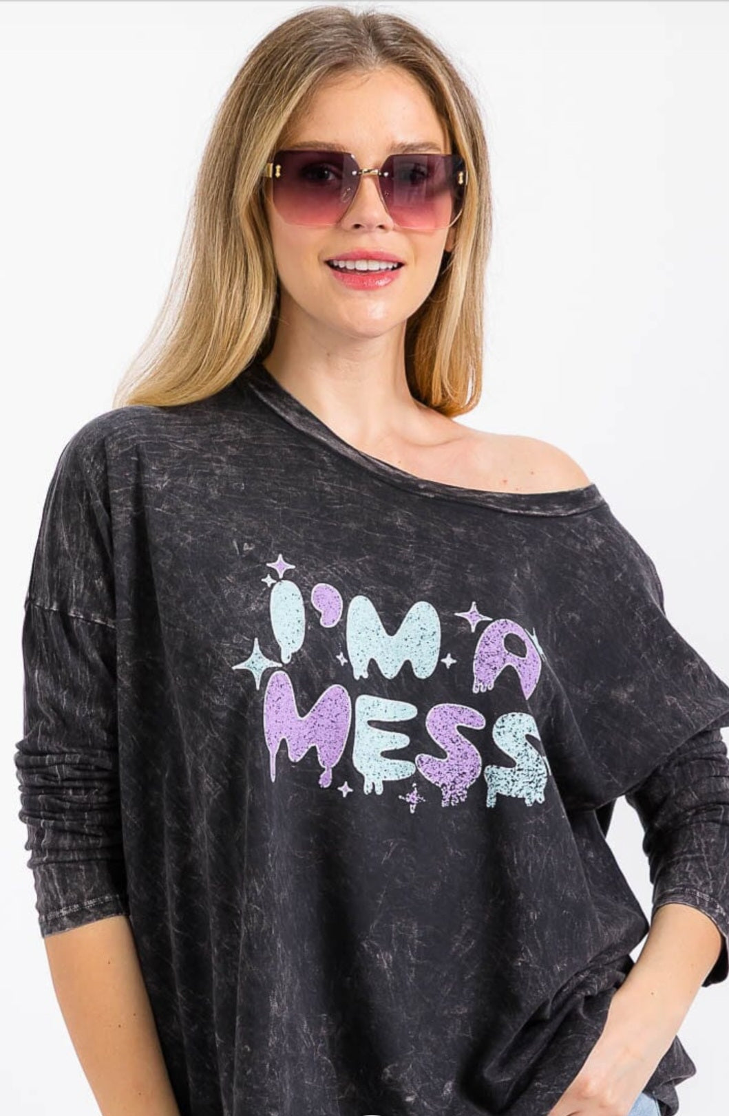 Women's Graphic Washed Top