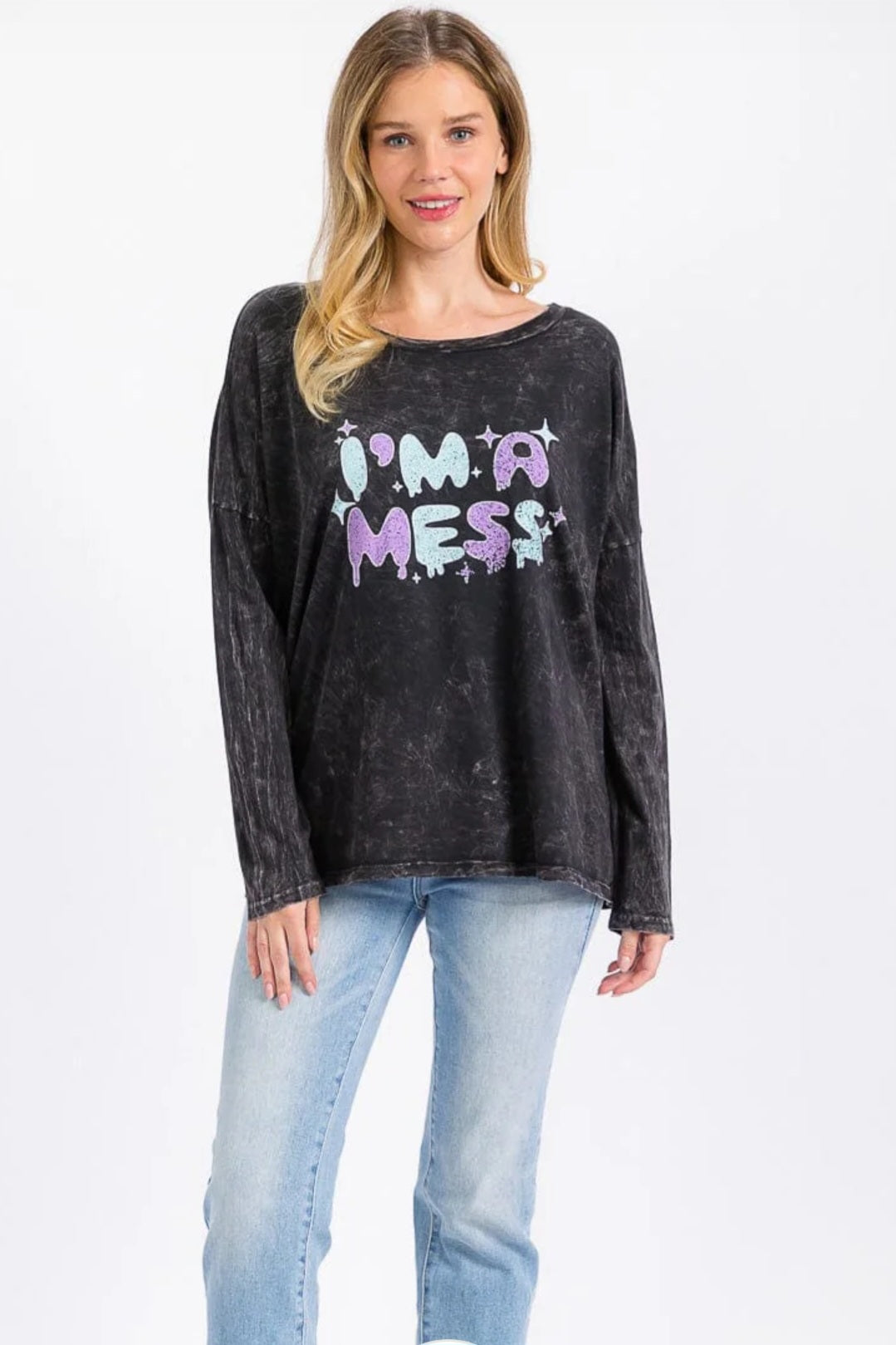 Women's Graphic Washed Top