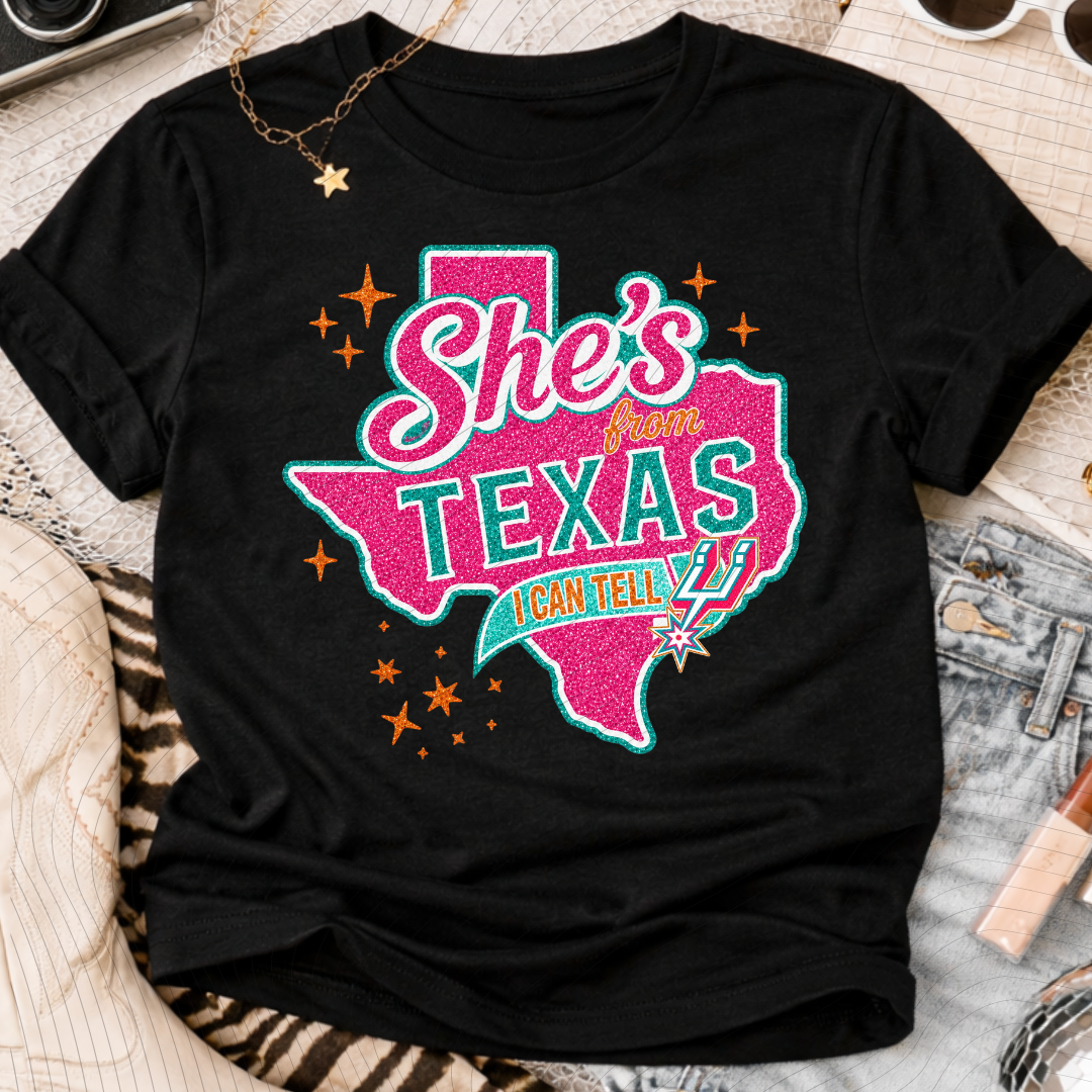 She's From Texas - Spurs Tee, spurs, tee, tshirt, t-shirt