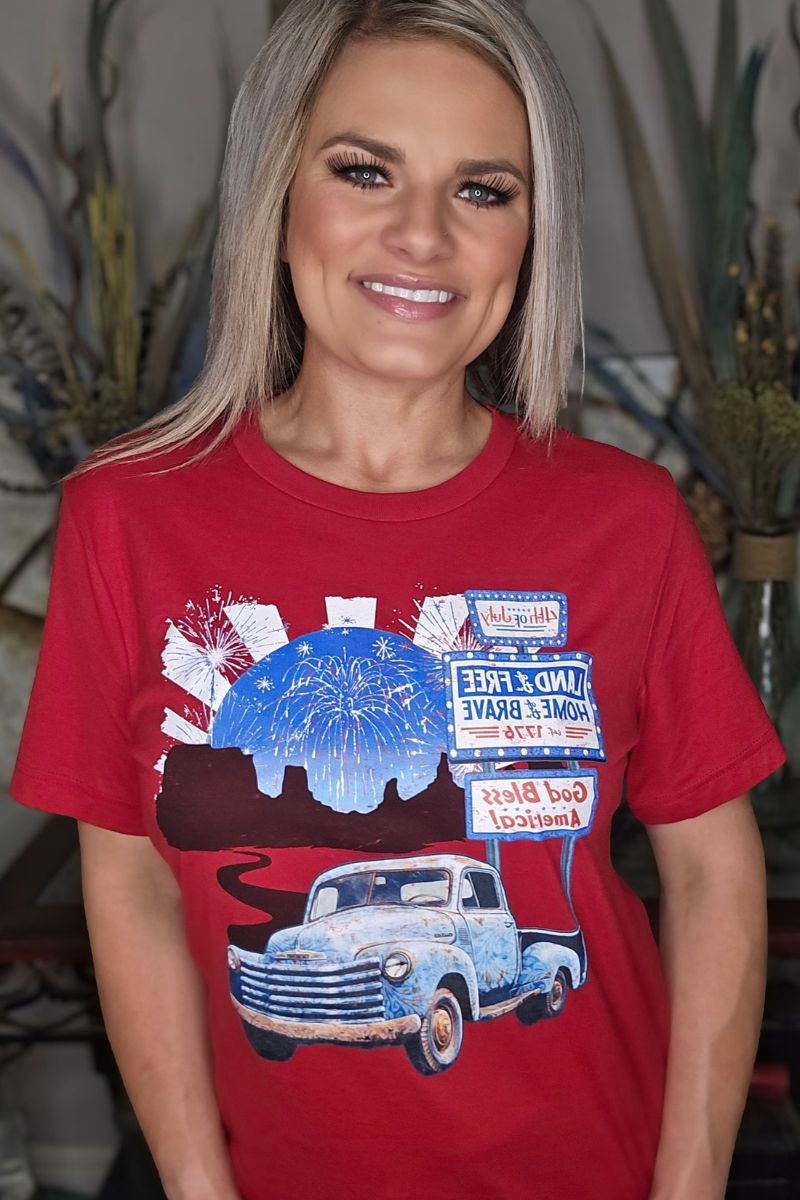 Sterling Kreek Land of the Free Tee, Sterling Kreek, Tee, Tshirt, T-shirt, July 4, Freedom, God Bless