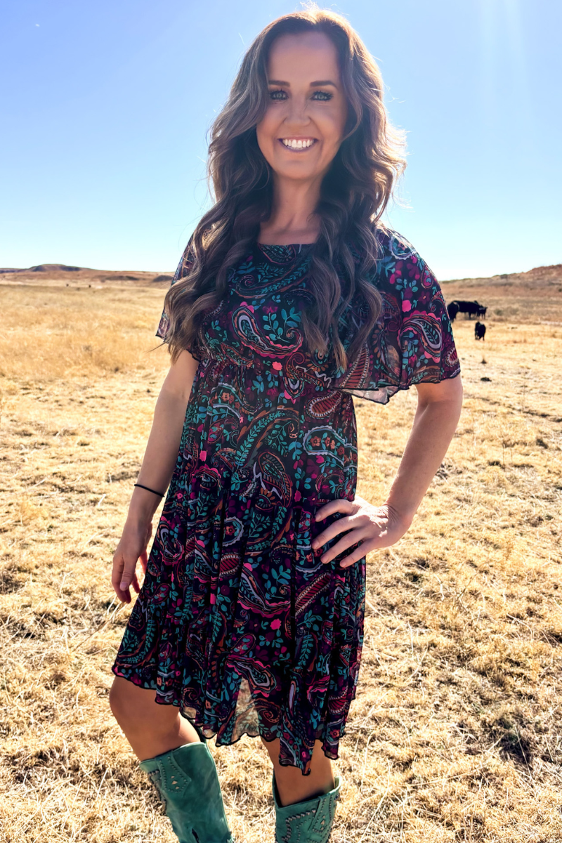Sterling Kreek Painted Night Paisley Dress, Sterling Kreek, Paisley, Dress, Women