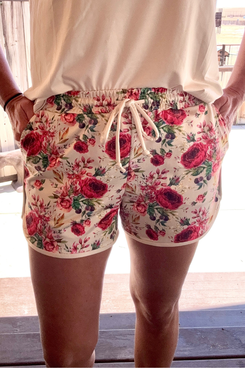 Sterling Kreek Porcelain Petals Shorts, Shorts, Serling Kreek, Petal, floral