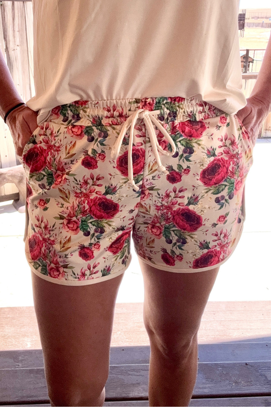 Sterling Kreek Porcelain Petals Shorts, Shorts, Serling Kreek, Petal, floral