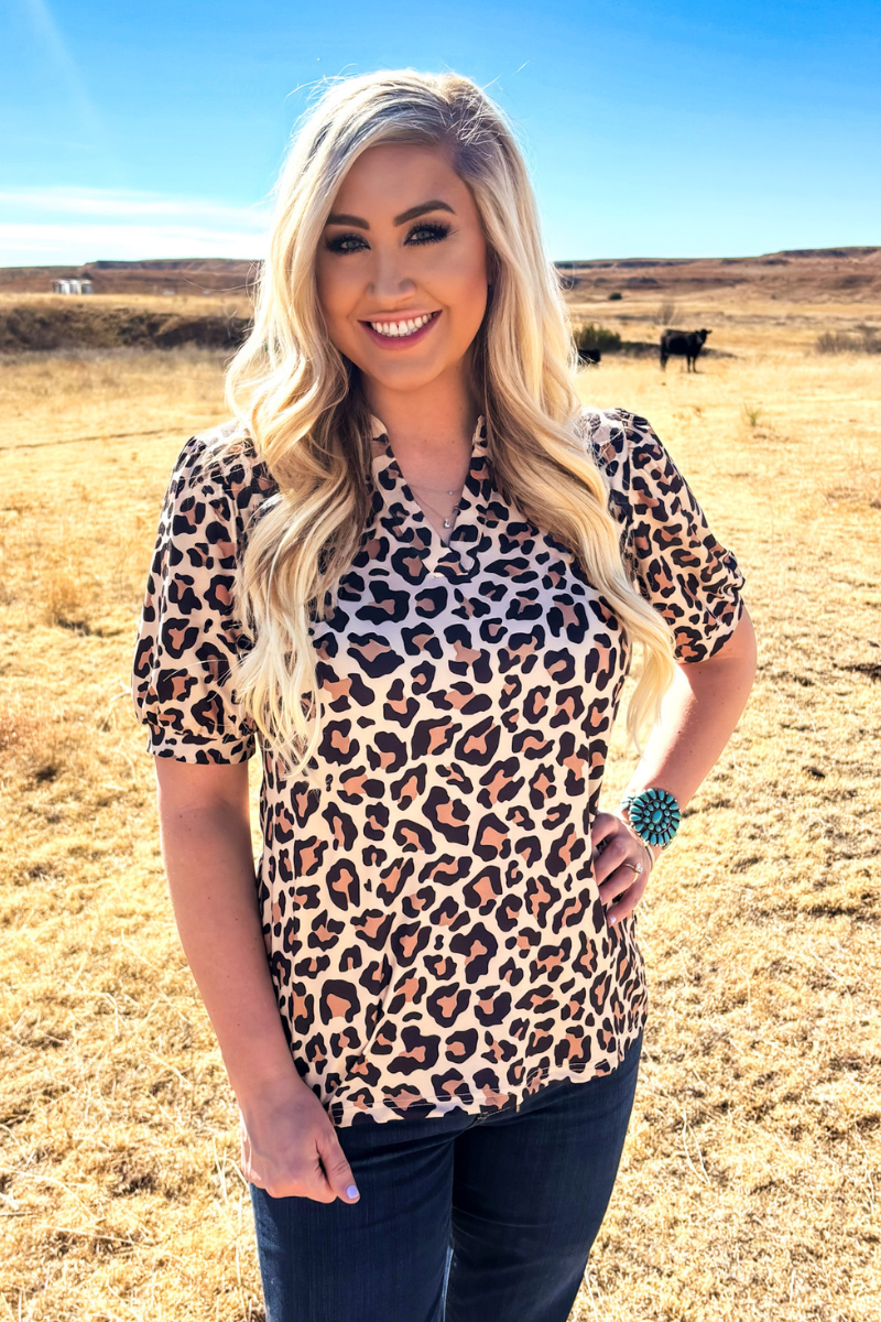 Sterling Kreek Savannah Spot Top, Leopard Print, Top, Blouse, Shirt, Sterling Kreek, Savannah Spot Top