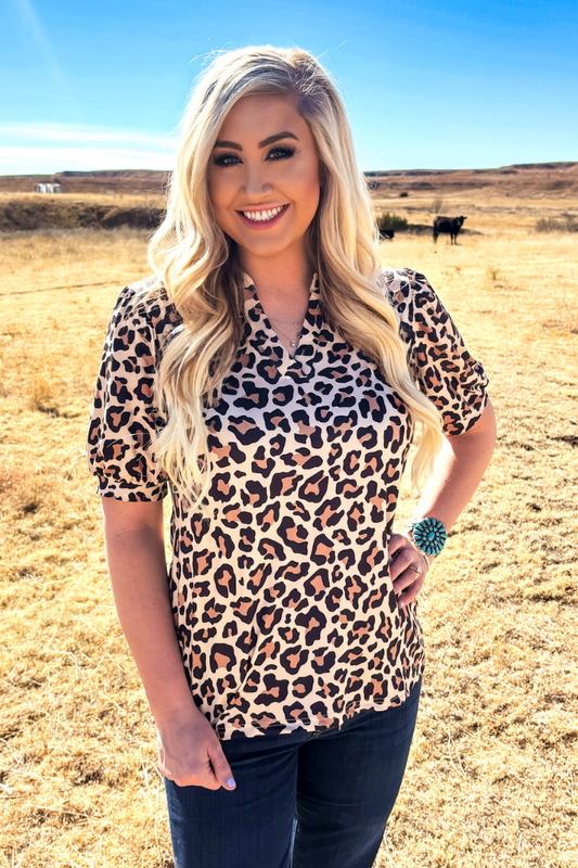 Sterling Kreek Savannah Spot Top, Leopard Print, Top, Blouse, Shirt, Sterling Kreek, Savannah Spot Top