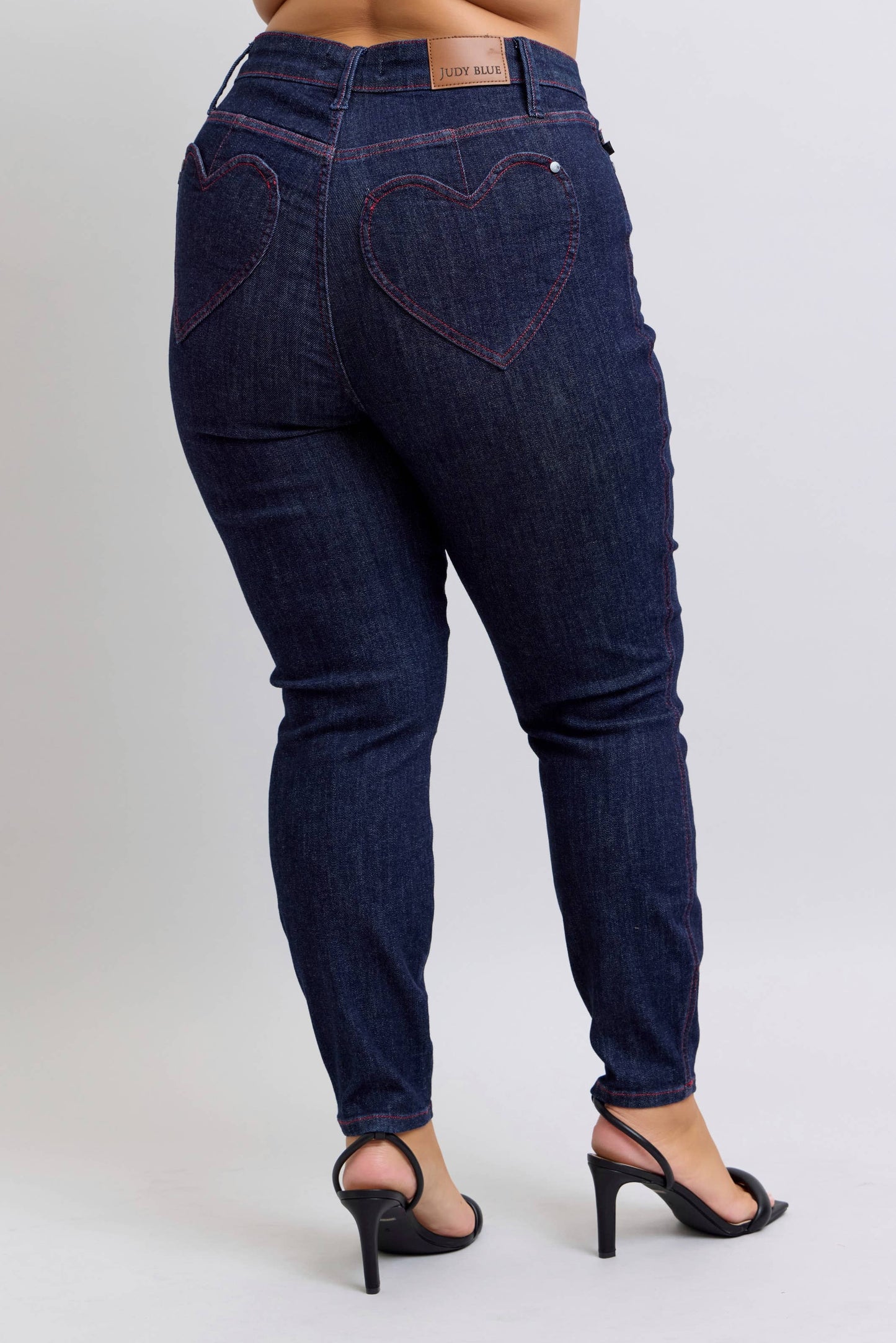 Judy Blue Plus Size Skinny Jeans with Heart Pockets