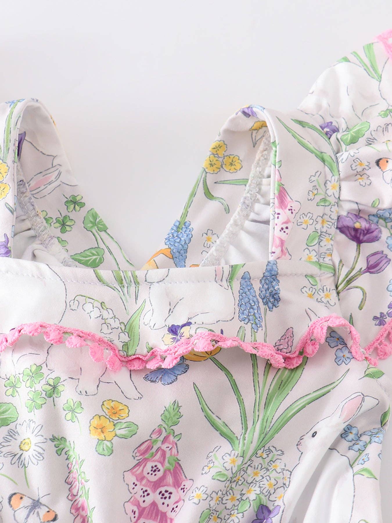Easter Rabbit Print Girl Jumpsuit