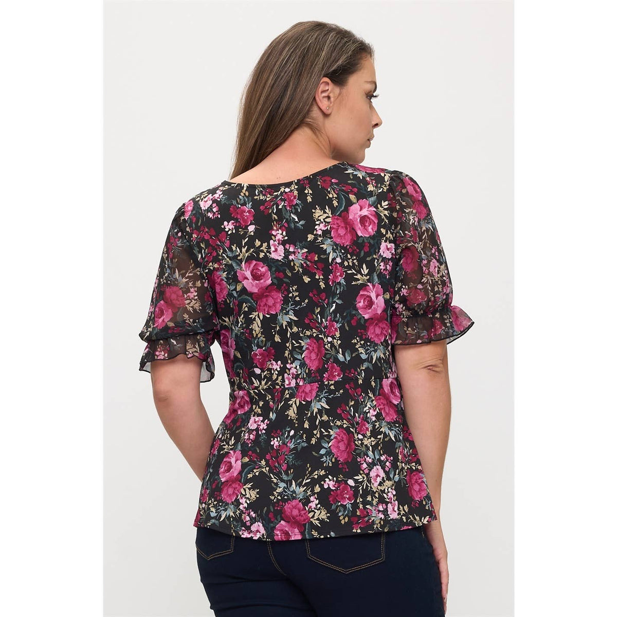 Floral Knot Blouse Plus Size