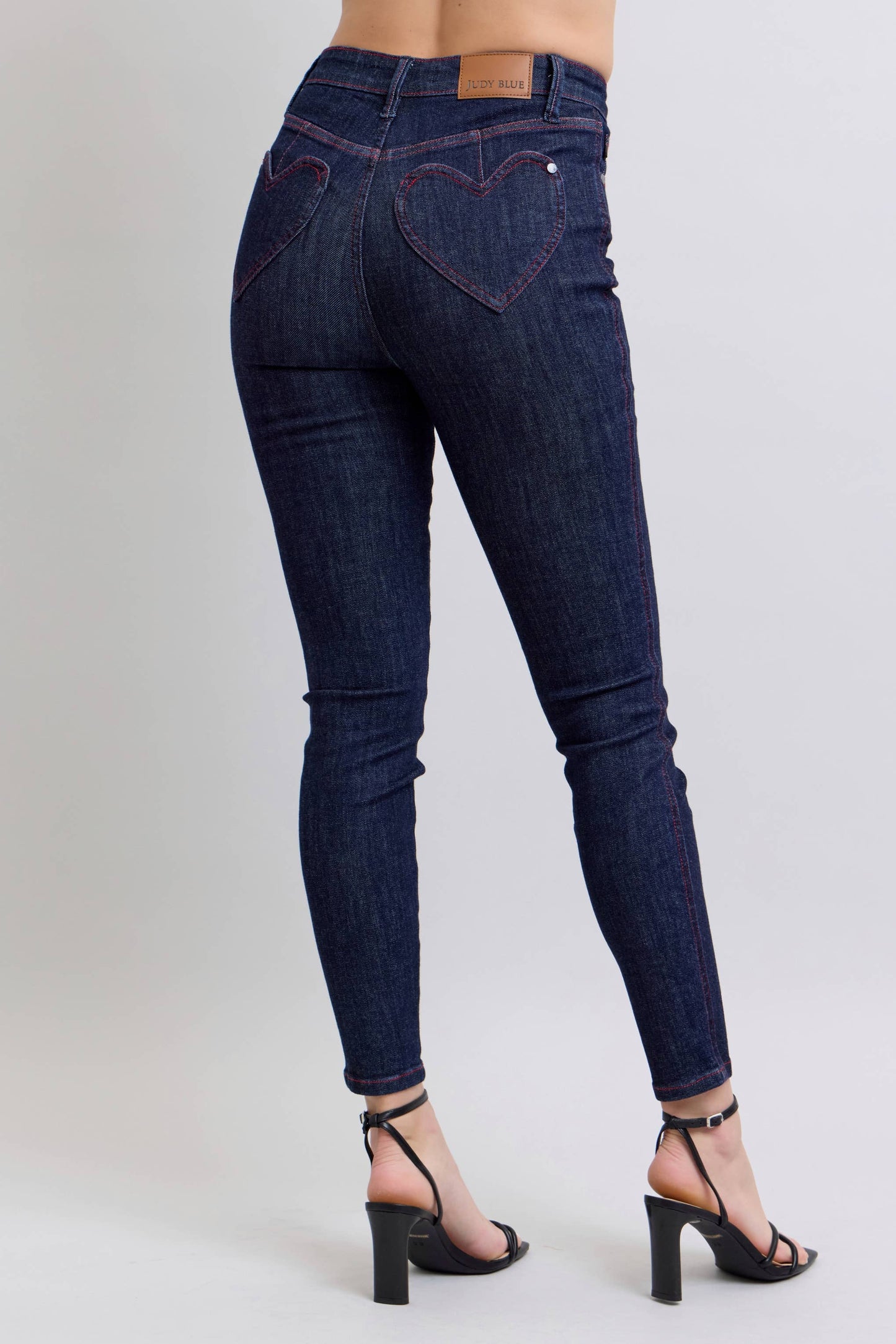 Heart Shaped Back Pockets Skinny Jeans by Judy Blue Jeans