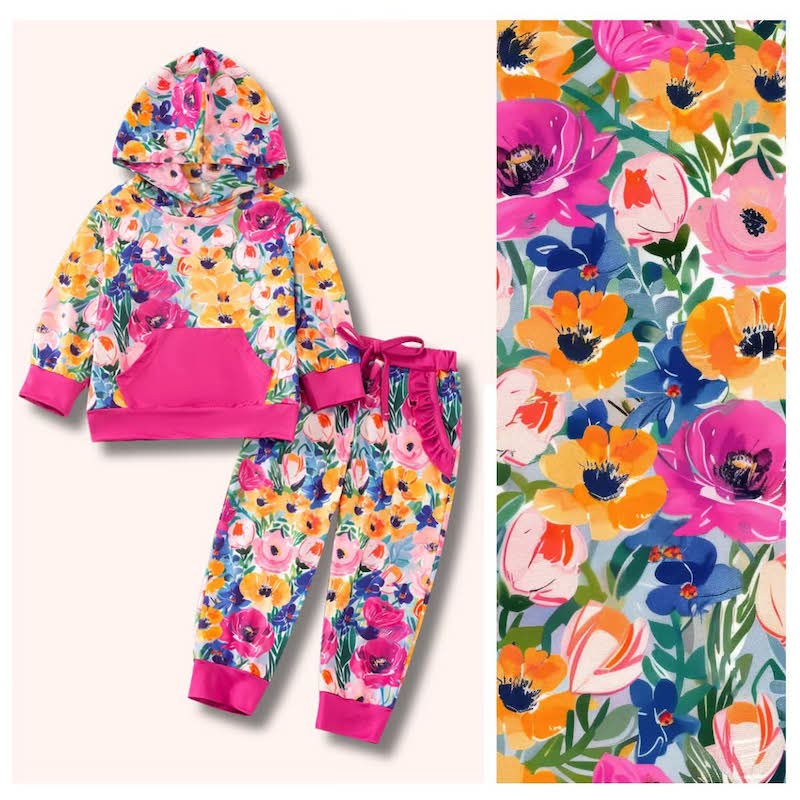 Girls Jogger Set Bright Blooms