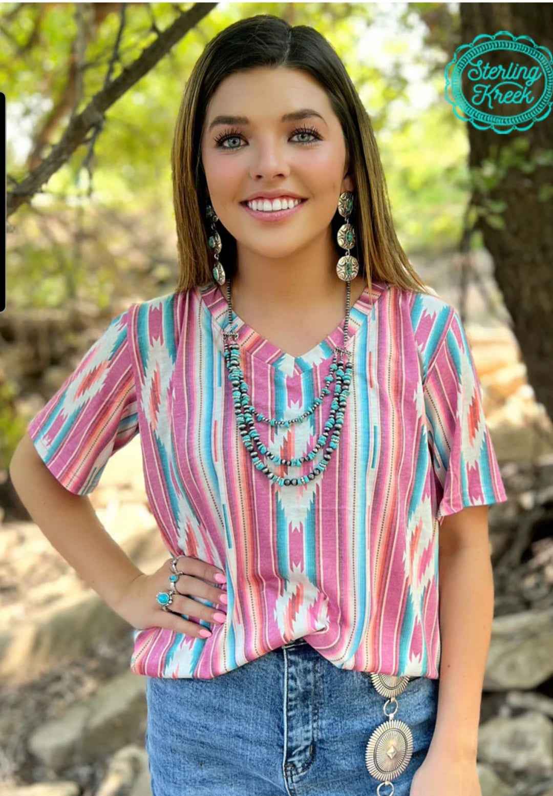 Sterling Kreek - Frio River V-Neck Top