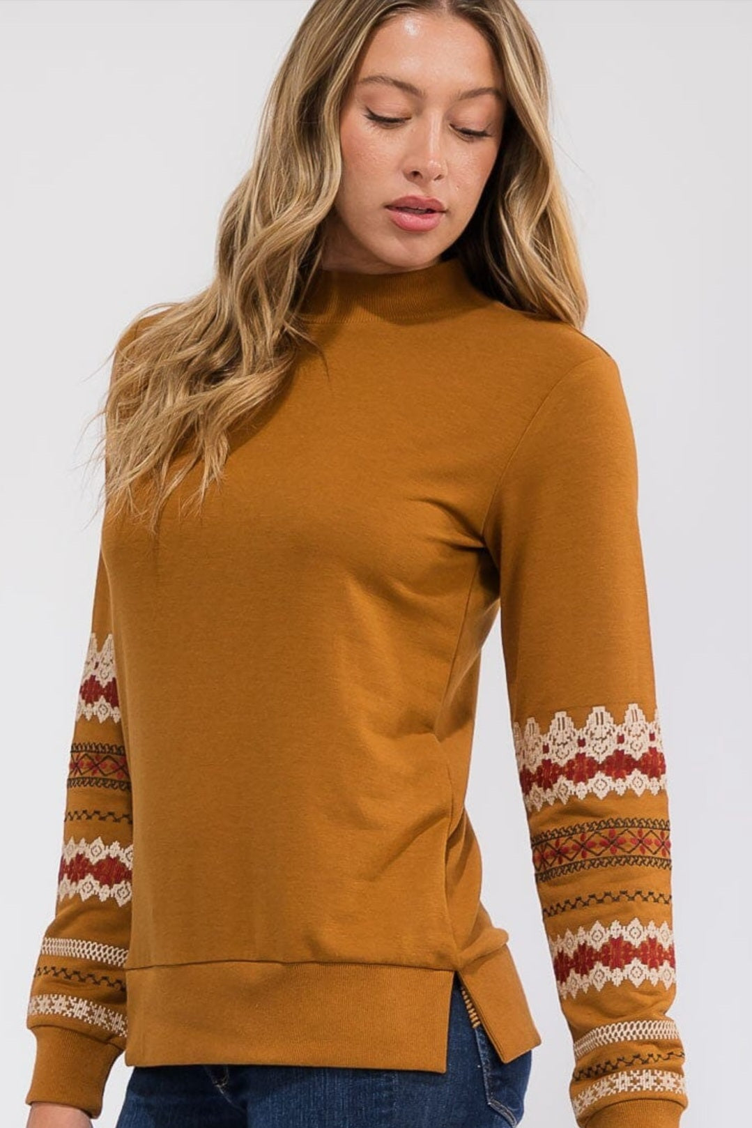 Women's Detail Sleeve Slit Top