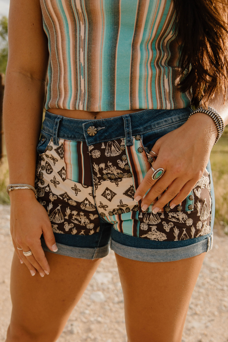 Sterling Kreek Patched Western Shorts