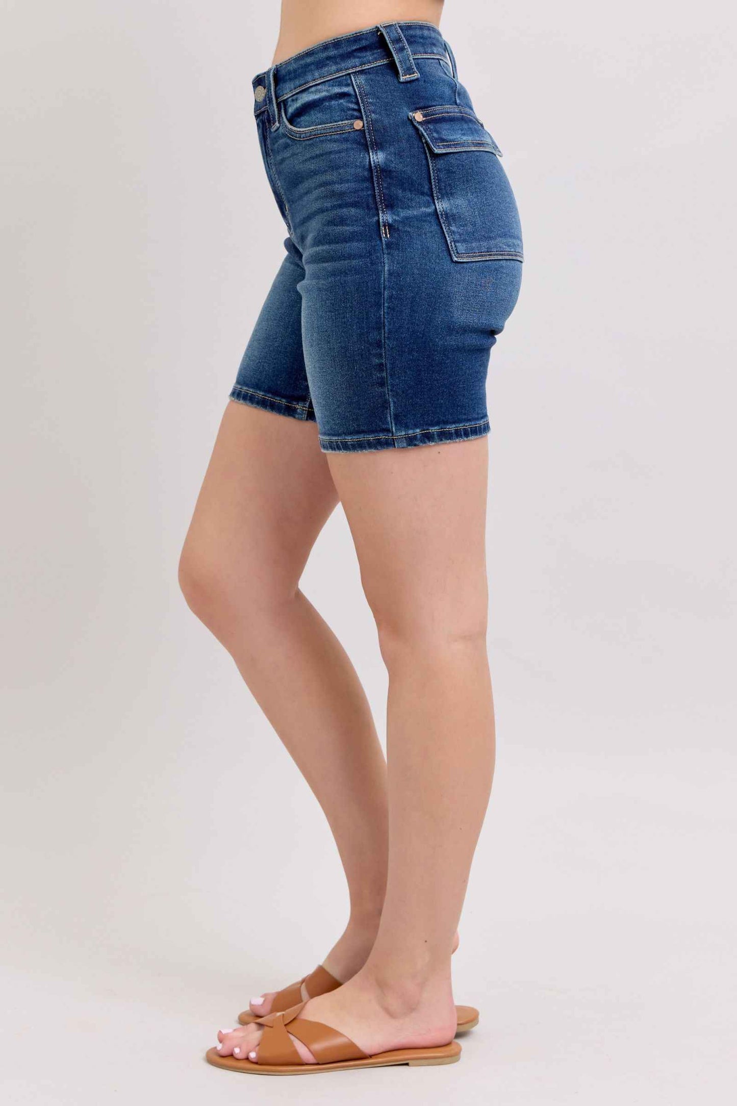 Judy Blue High Waist Bermuda Shorts with Back Flap Pocket