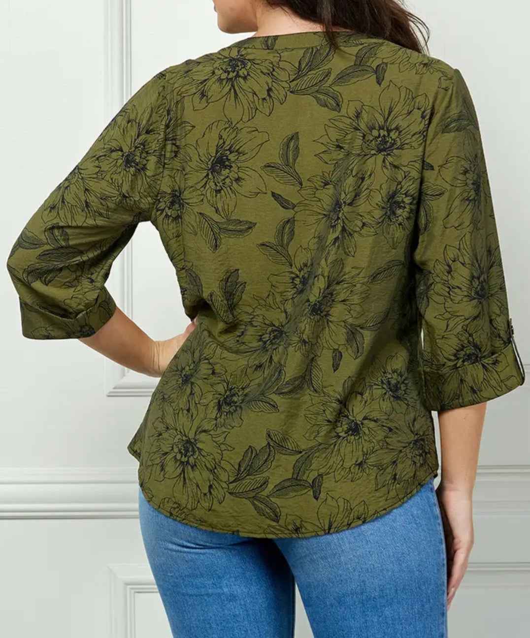 Plus Size Mandarin Blouse