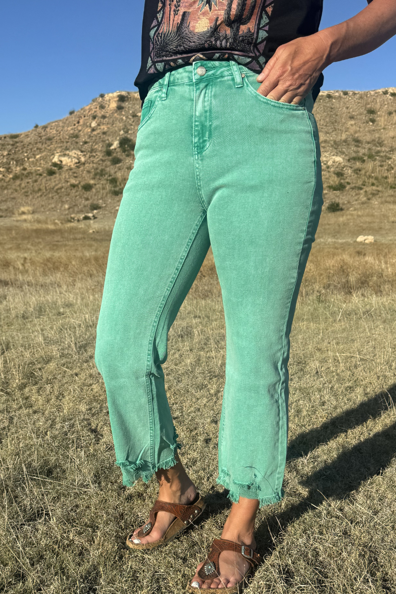 Sterling Kreek Outlaw Crop Jean-Turquoise