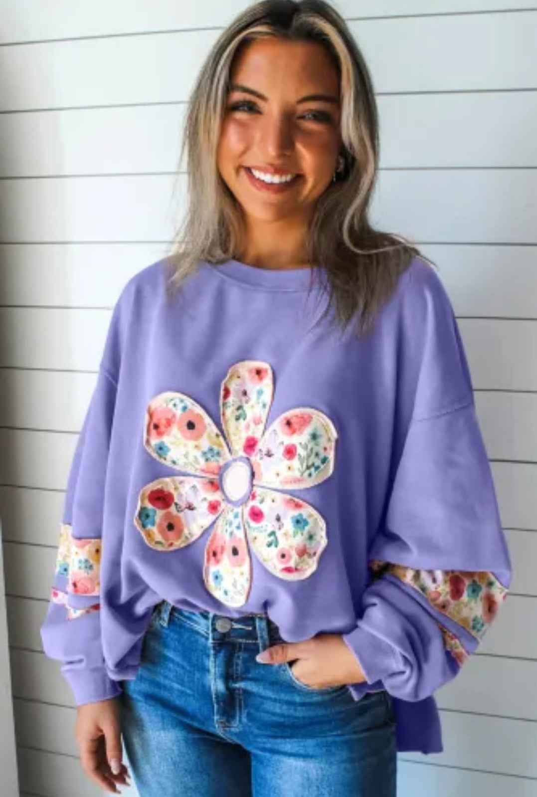 Women's Flower Applique Shirt