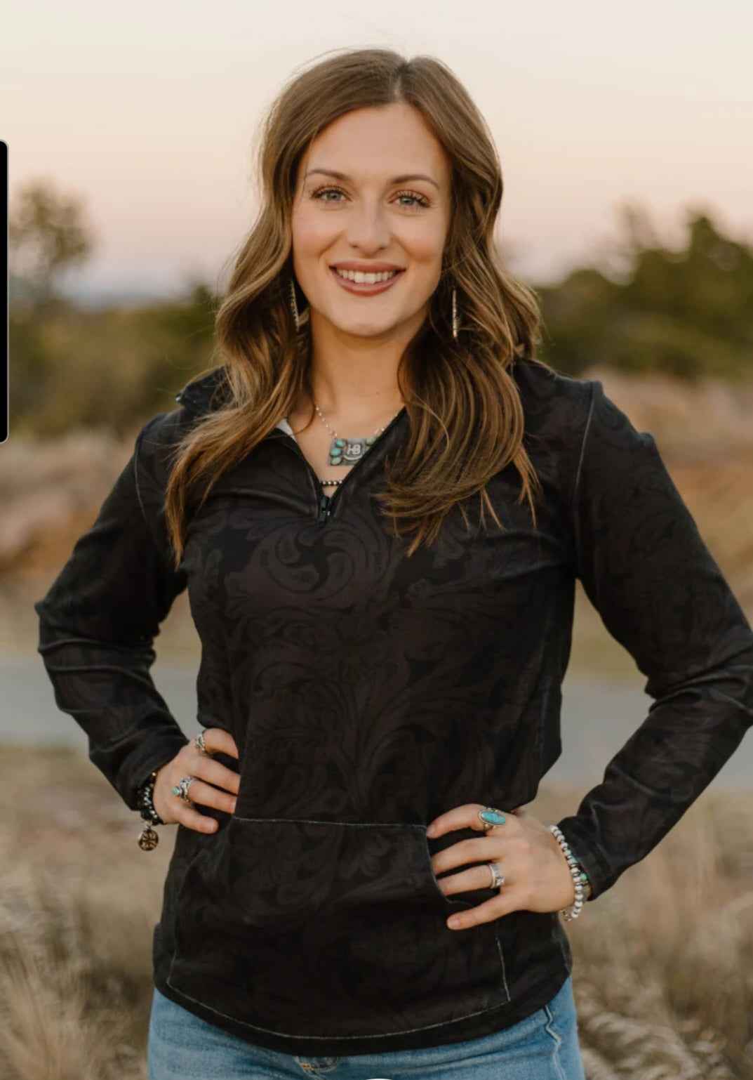 Sterling Kreek-Tooled in Black Pullover