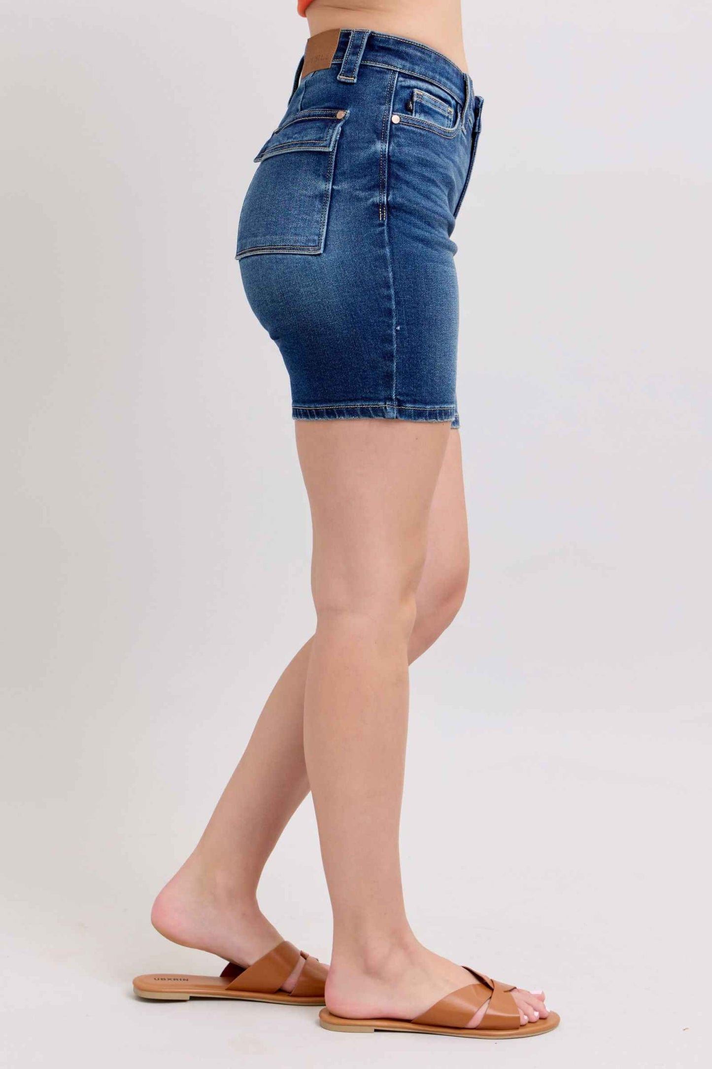 Judy Blue High Waist Bermuda Shorts with Back Flap Pocket