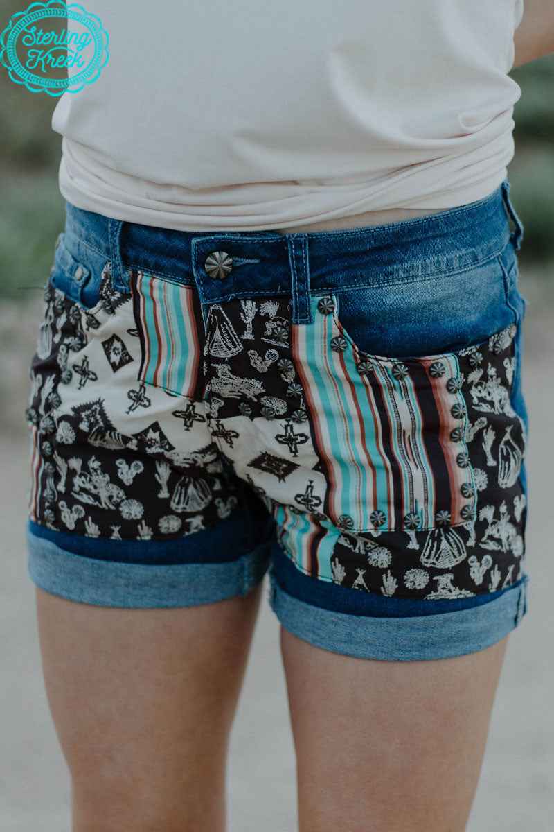 Sterling Kreek Patched Western Shorts