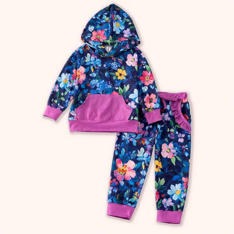 Little Girls Jogger Set Moonlit Flora